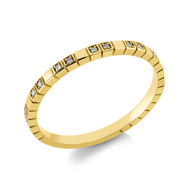 Ring    aus 750/-18 Karat Gelbgold mit 18 Diamanten 0