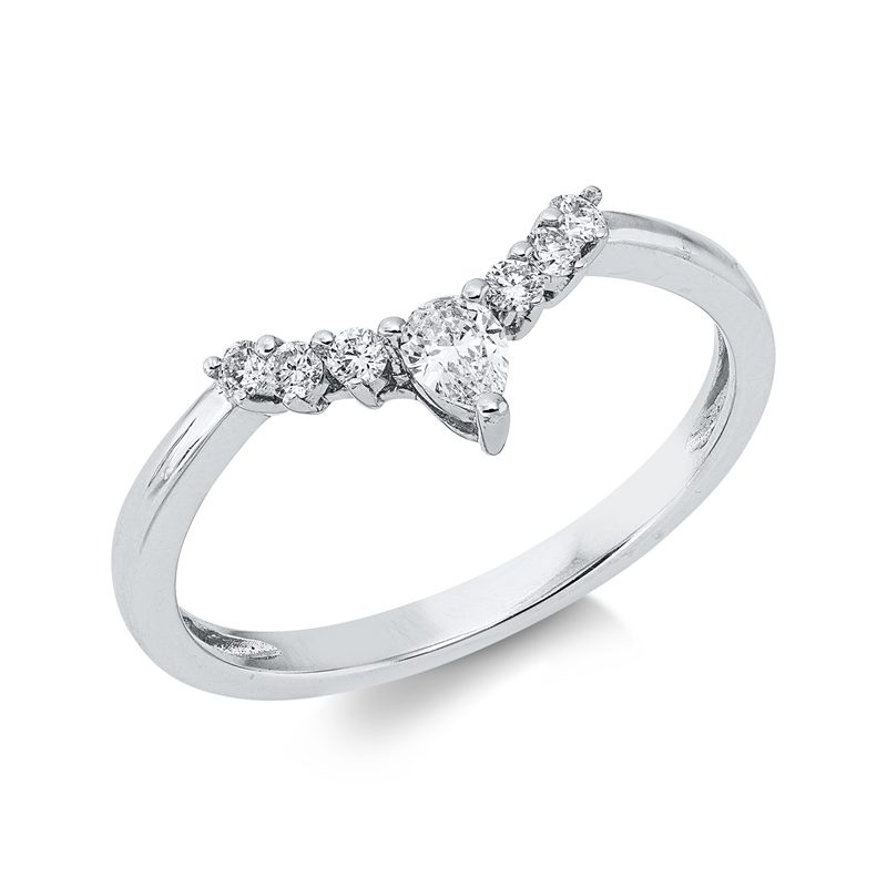 Ring    aus 750/-18 Karat Weißgold mit 7 Diamanten 0