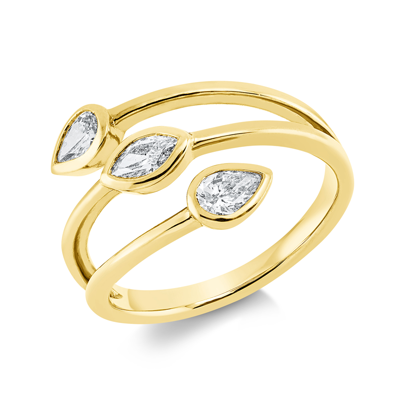 Ring    aus 750/-18 Karat Gelbgold mit 3 Diamanten 0