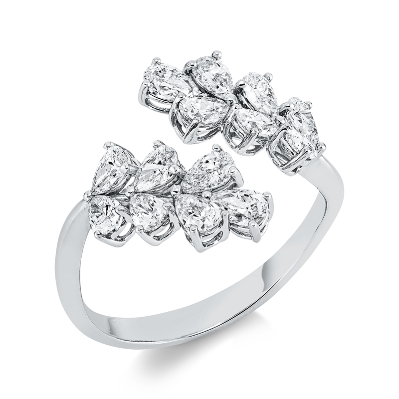 Ring    aus 750/-18 Karat Weißgold mit 14 Diamanten 1