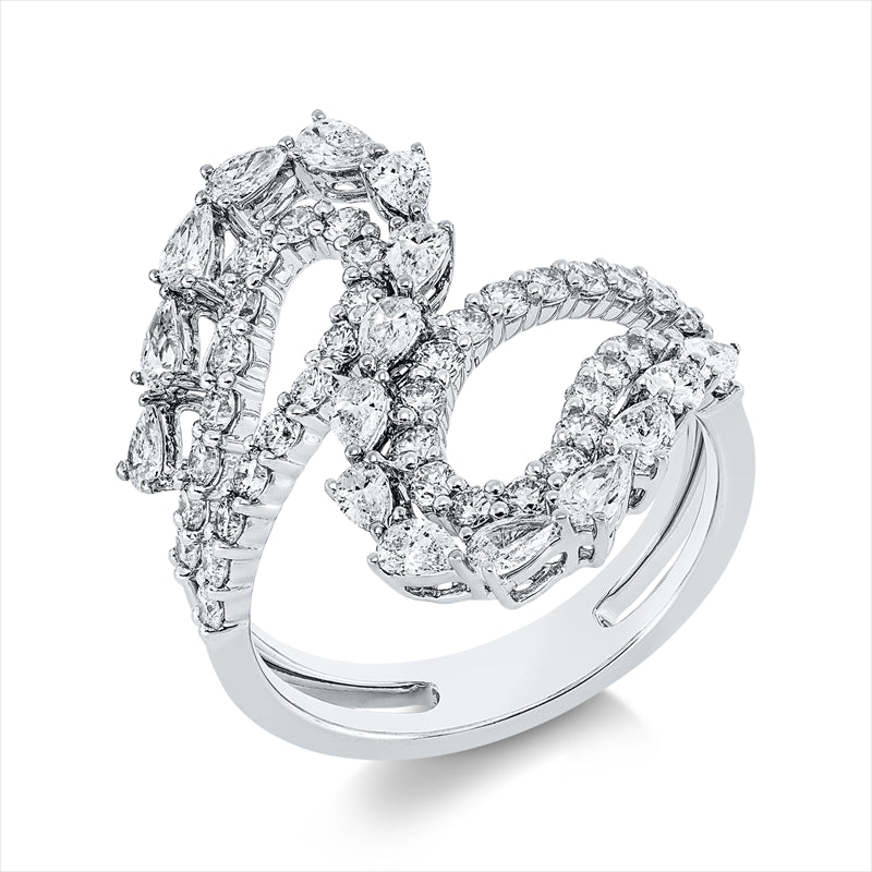 Ring    aus 750/-18 Karat Weißgold mit 55 Diamanten 1