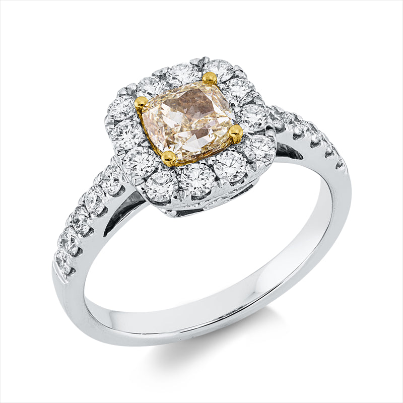 Ring    aus 750/-18 Karat Weißgold / Gelbgold mit 23 Diamanten 1