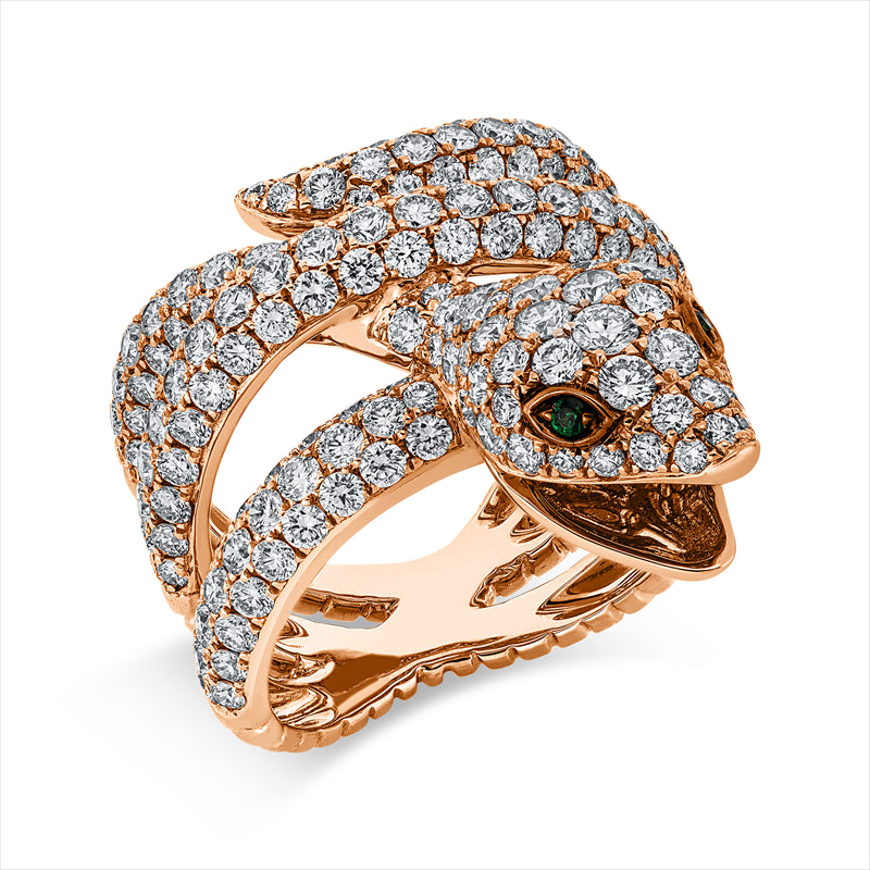 Ring mit Tsavorith  aus 750/-18 Karat Rotgold mit 236 Diamanten 4