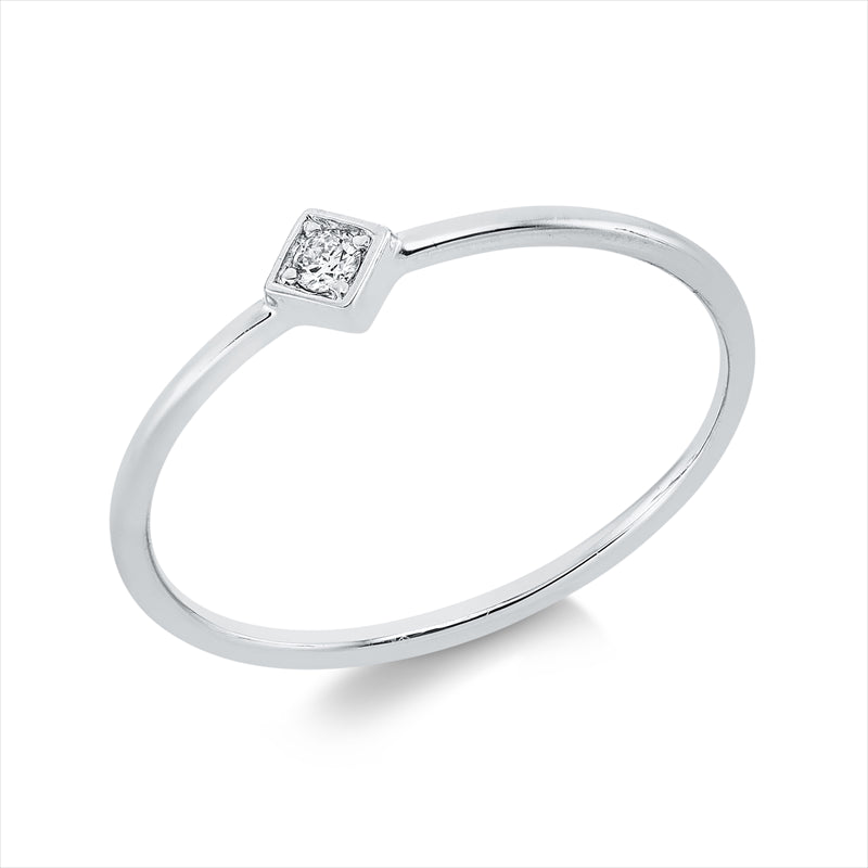 Ring    aus 750/-18 Karat Weißgold mit 1 Diamant 0