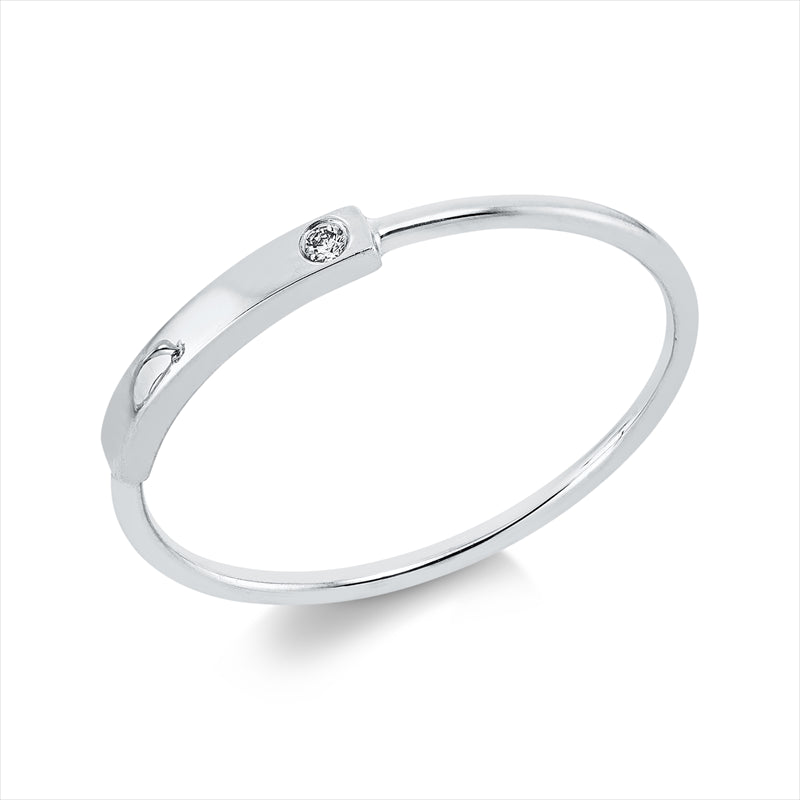 Ring    aus 750/-18 Karat Weißgold mit 1 Diamant 0
