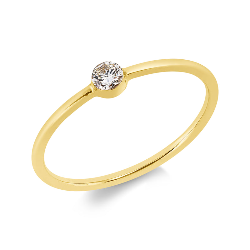 Ring    aus 750/-18 Karat Gelbgold mit 1 Diamant 0