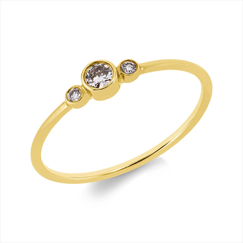 Ring    aus 750/-18 Karat Gelbgold mit 3 Diamanten 0