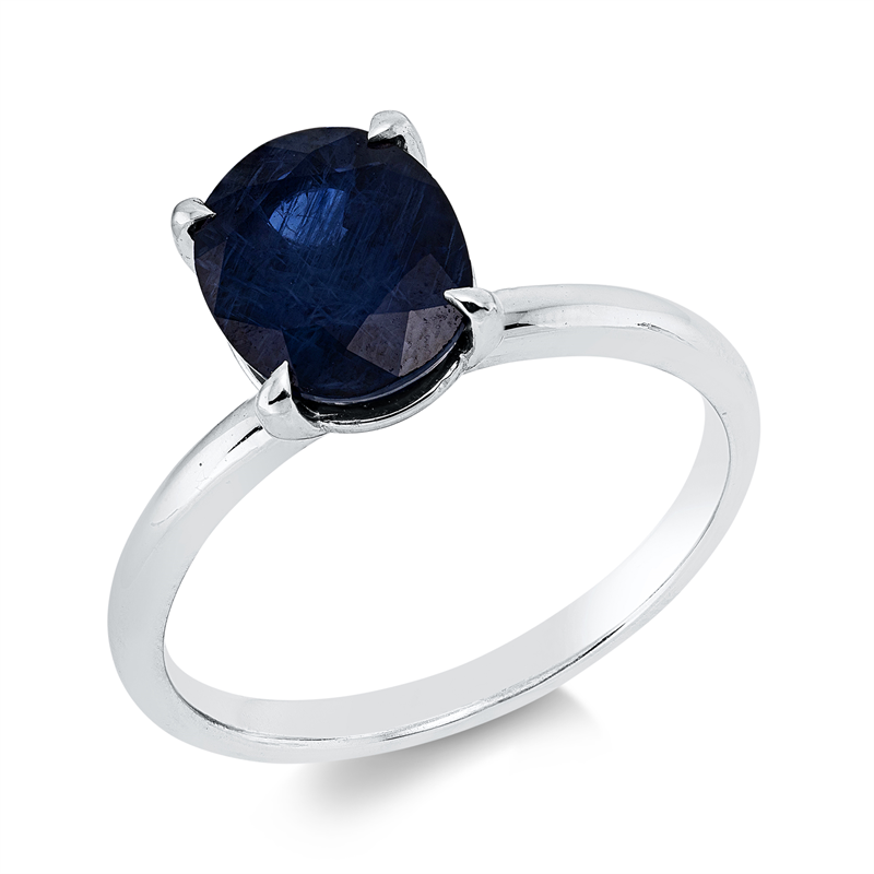 Ring mit Saphir  aus 750/-18 Karat Weißgold  