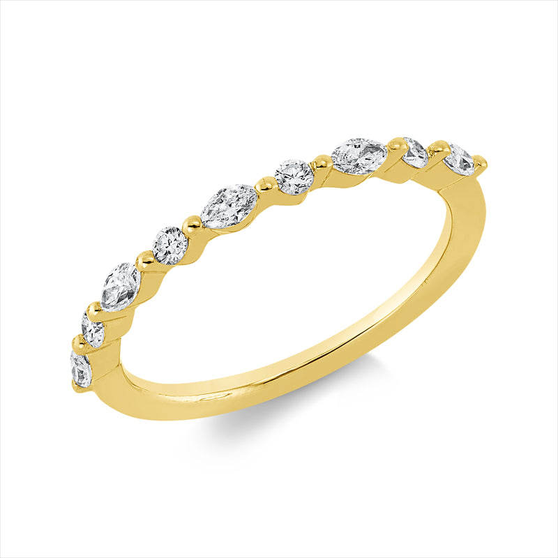 Ring    aus 750/-18 Karat Gelbgold mit 9 Diamanten 0