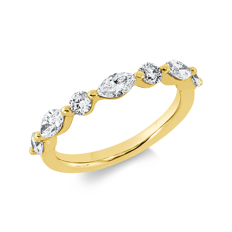 Ring    aus 750/-18 Karat Gelbgold mit 7 Diamanten 0