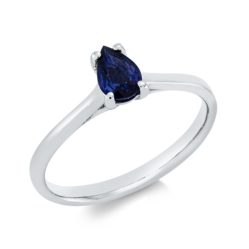 Ring mit Saphir  aus 750/-18 Karat Weißgold  