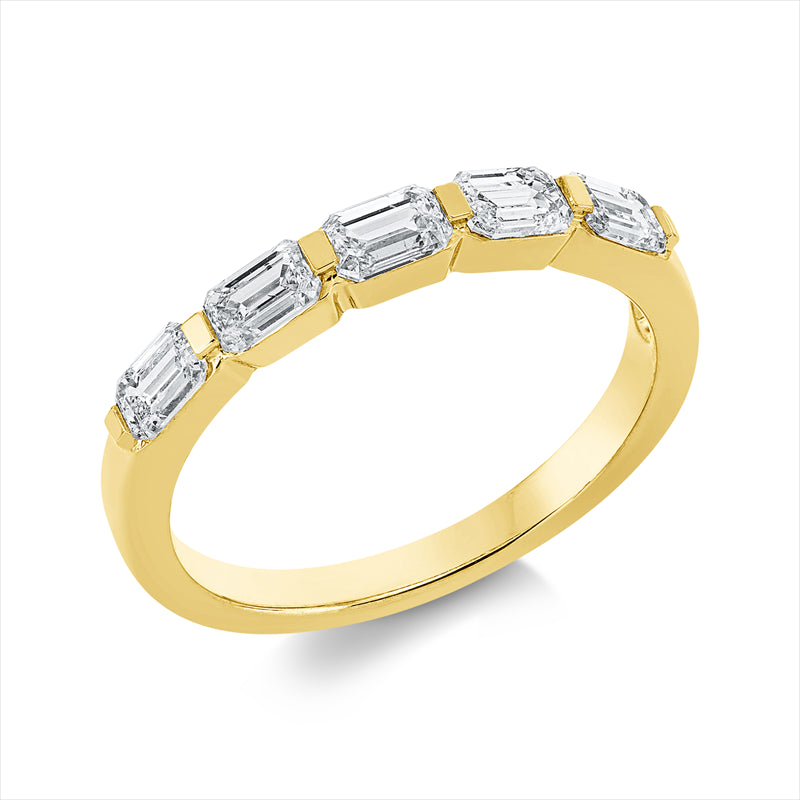 Ring    aus 585/-14 Karat Gelbgold mit 5 Diamanten 0