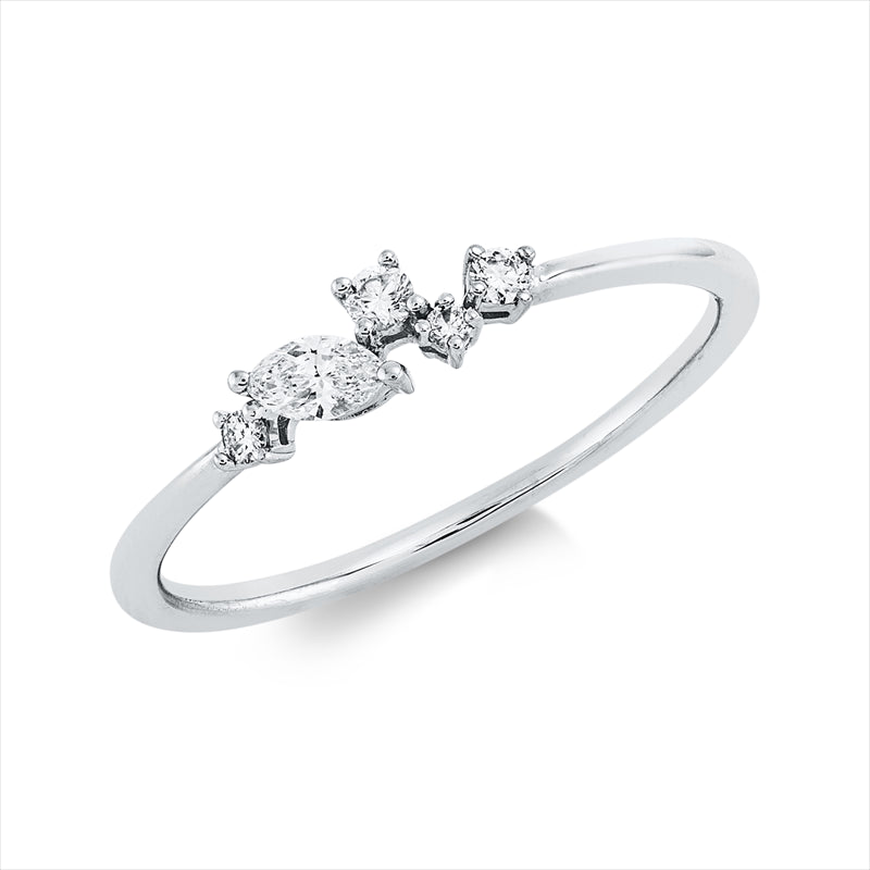 Ring    aus 750/-18 Karat Weißgold mit 5 Diamanten 0