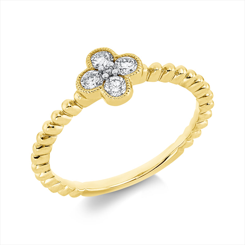 Ring    aus 750/-18 Karat Gelbgold mit 5 Diamanten 0