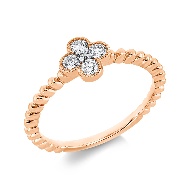 Ring    aus 750/-18 Karat Rotgold mit 5 Diamanten 0