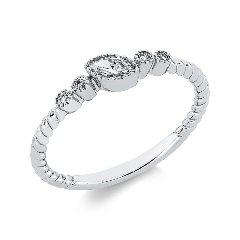 Ring    aus 750/-18 Karat Weißgold mit 5 Diamanten 0