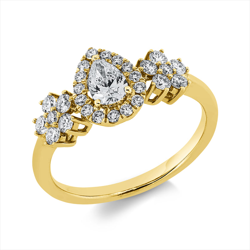 Ring    aus 750/-18 Karat Gelbgold mit 28 Diamanten 0