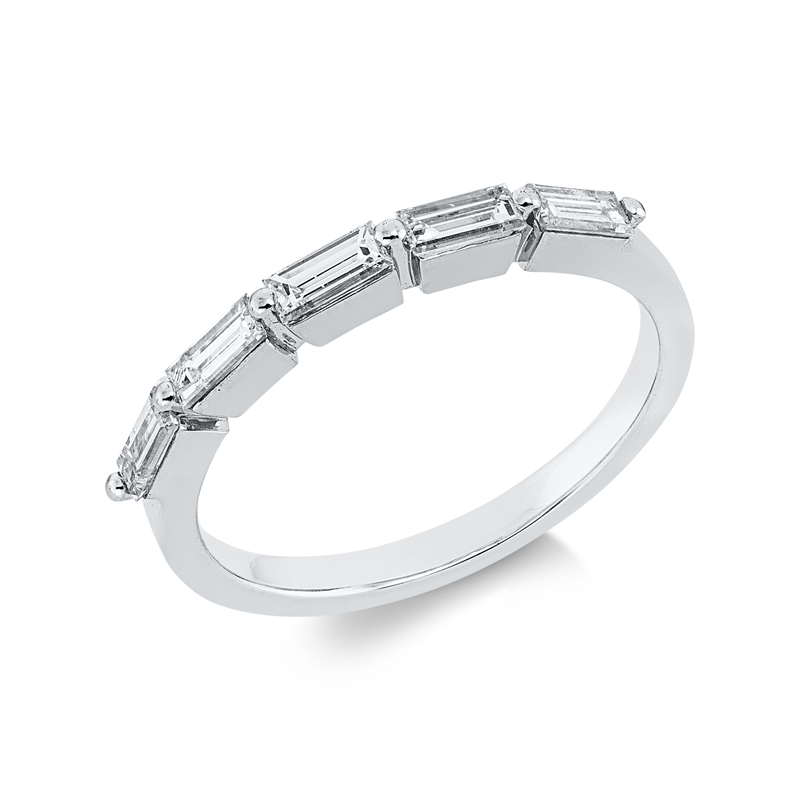 Ring    aus 750/-18 Karat Weißgold mit 5 Diamanten 0