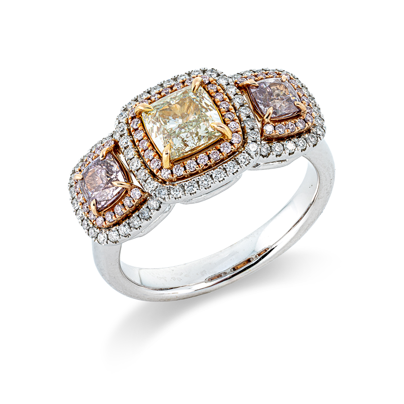 Ring    aus 750/-18 Karat Weißgold / Rotgold mit 117 Diamanten 1