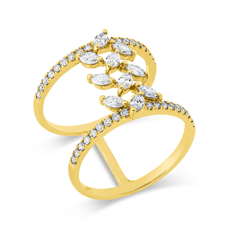 Ring    aus 750/-18 Karat Gelbgold mit 46 Diamanten 0