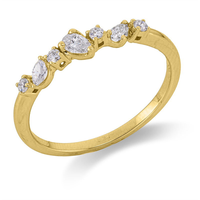 Ring    aus 750/-18 Karat Gelbgold mit 7 Diamanten 0