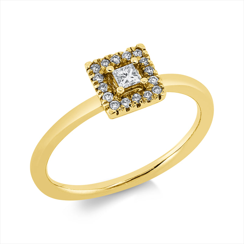 Ring    aus 750/-18 Karat Gelbgold mit 17 Diamanten 0
