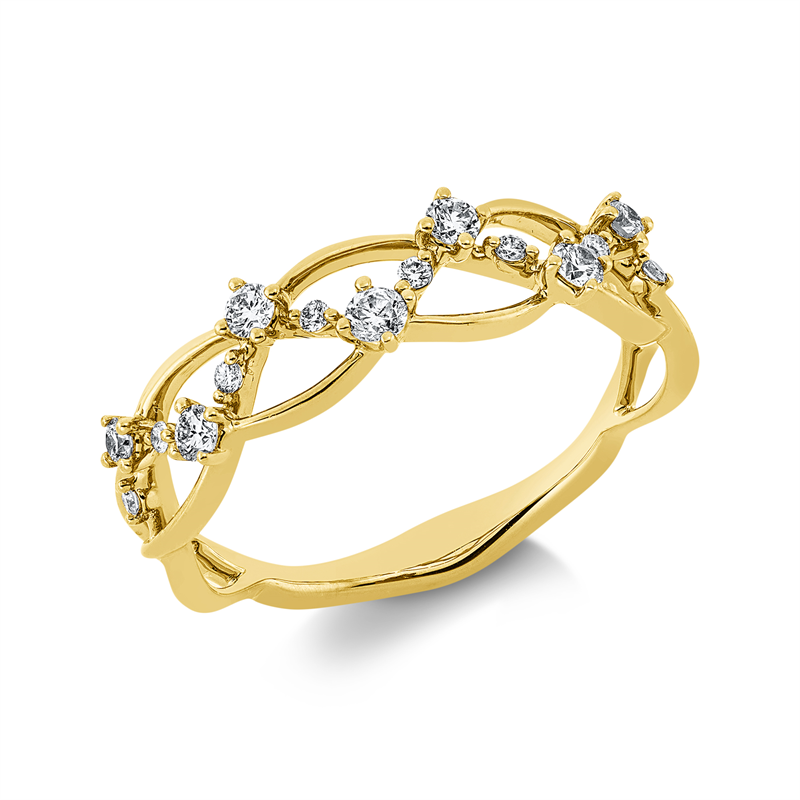 Ring    aus 750/-18 Karat Gelbgold mit 15 Diamanten 0