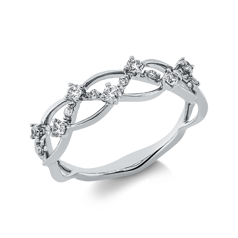 Ring    aus 750/-18 Karat Weißgold mit 15 Diamanten 0