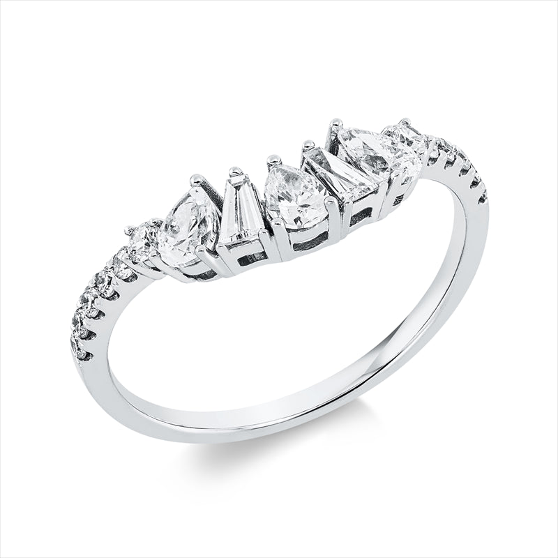 Ring    aus 750/-18 Karat Weißgold mit 17 Diamanten 0