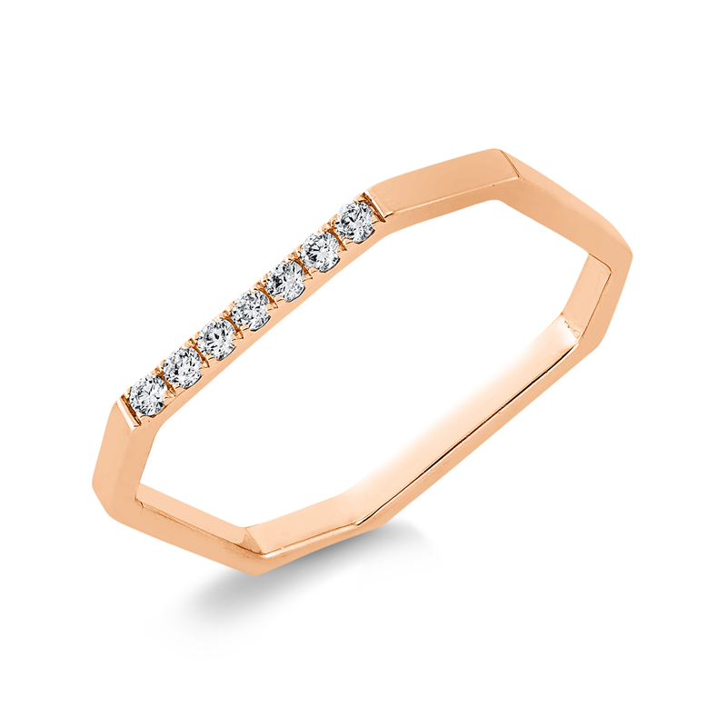 Ring    aus 750/-18 Karat Rotgold mit 7 Diamanten 0