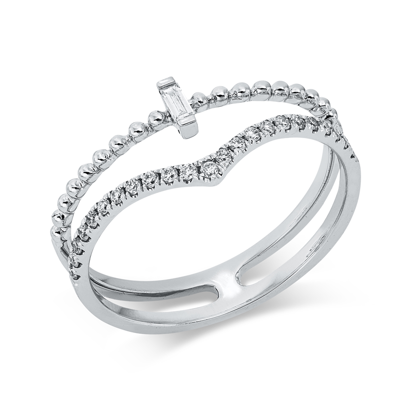 Ring    aus 750/-18 Karat Weißgold mit 24 Diamanten 0