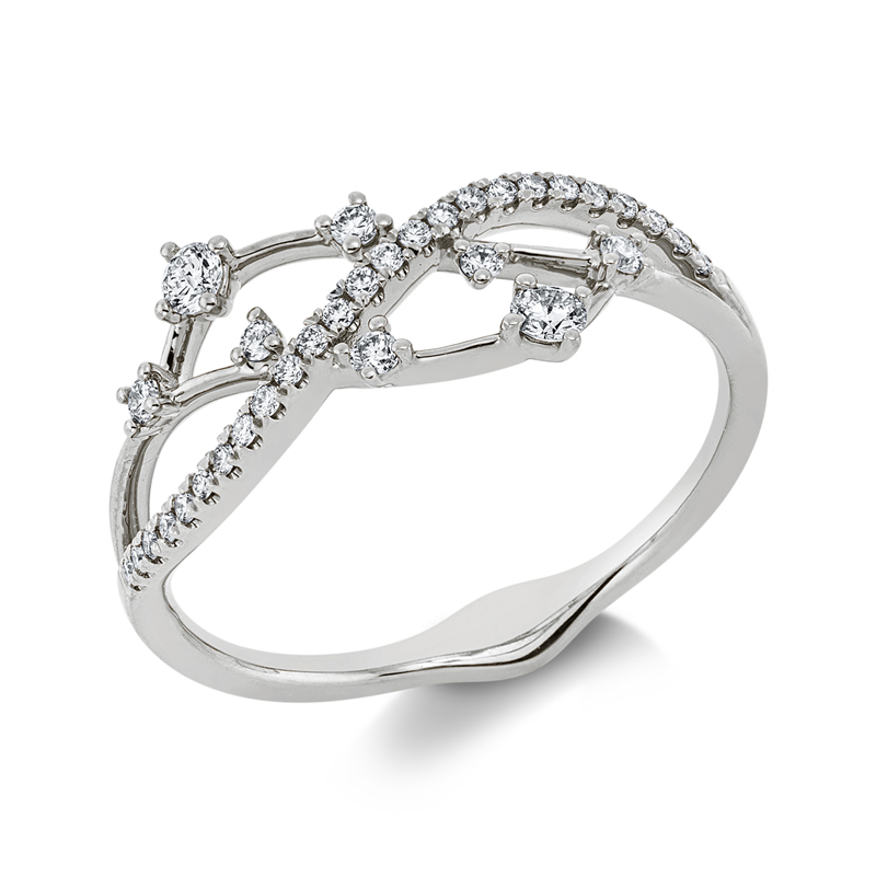 Ring    aus 750/-18 Karat Weißgold mit 33 Diamanten 0