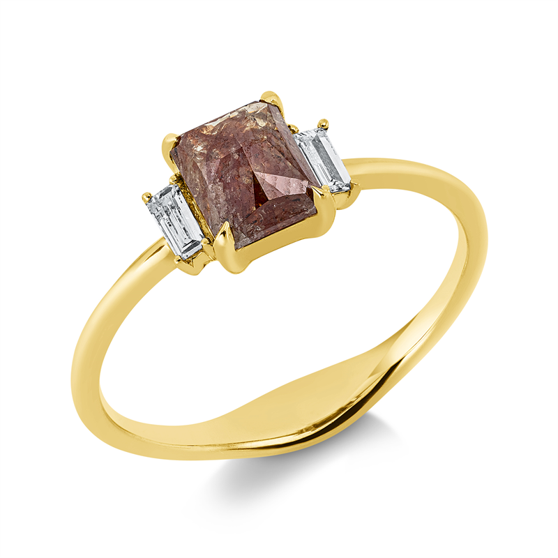 Ring    aus 750/-18 Karat Gelbgold mit 3 Diamanten 0