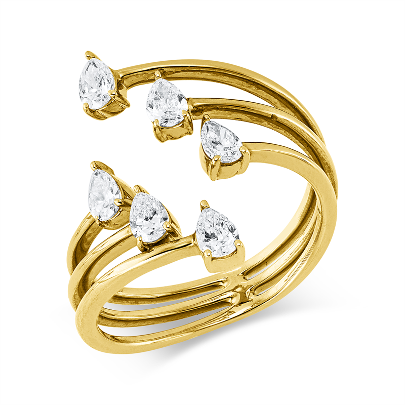 Ring    aus 750/-18 Karat Gelbgold mit 6 Diamanten 0
