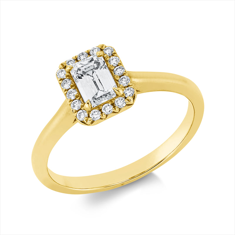 Ring    aus 750/-18 Karat Gelbgold mit 17 Diamanten 0