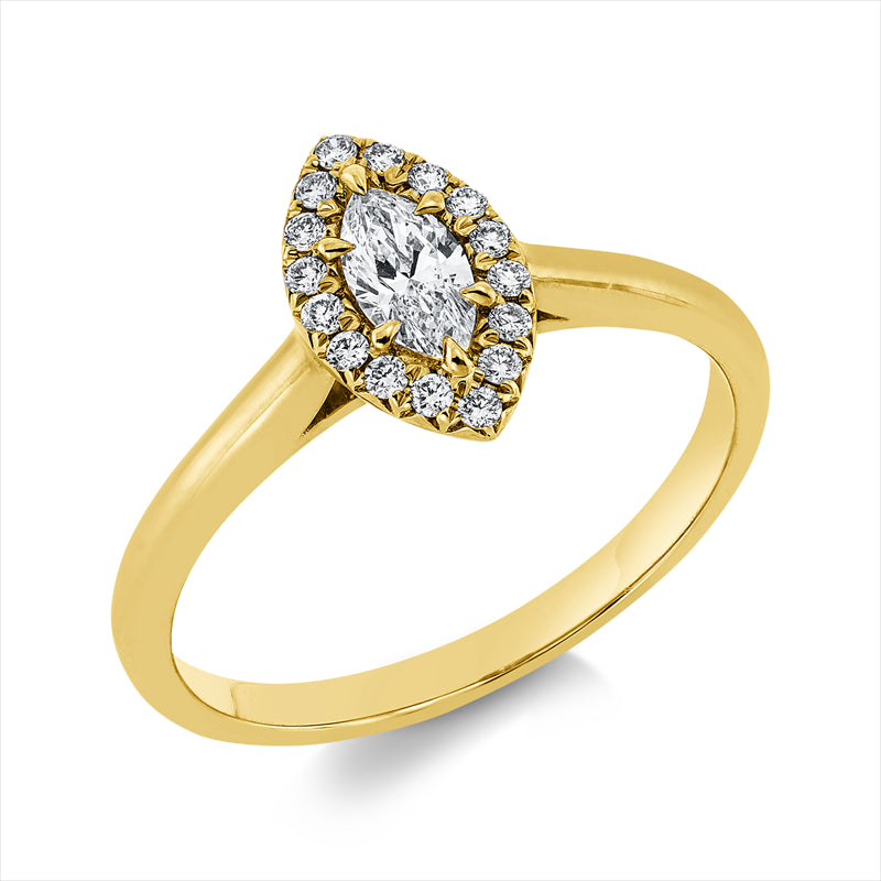 Ring    aus 750/-18 Karat Gelbgold mit 17 Diamanten 0
