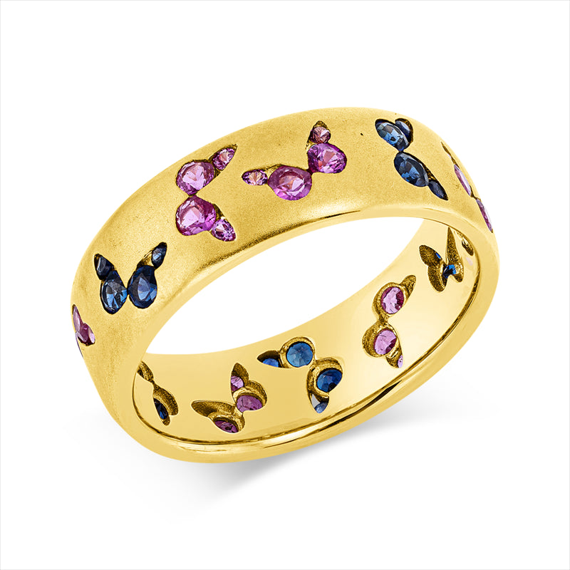 Ring mit Saphir  aus 750/-18 Karat Gelbgold  