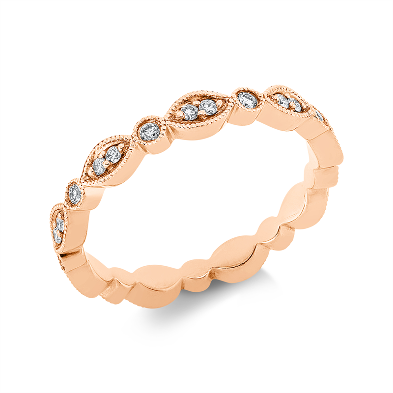 Ring    aus 585/-14 Karat Rotgold mit 27 Diamanten 0