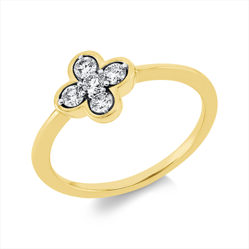 Ring    aus 750/-18 Karat Gelbgold mit 5 Diamanten 0