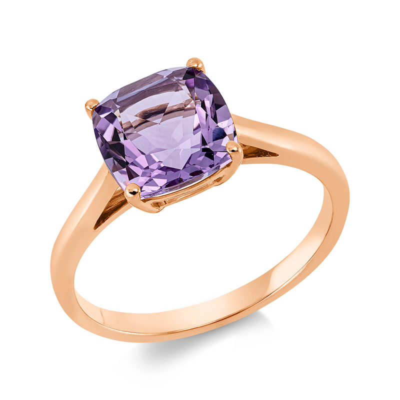 Ring mit Amethyst  aus 750/-18 Karat Rotgold  