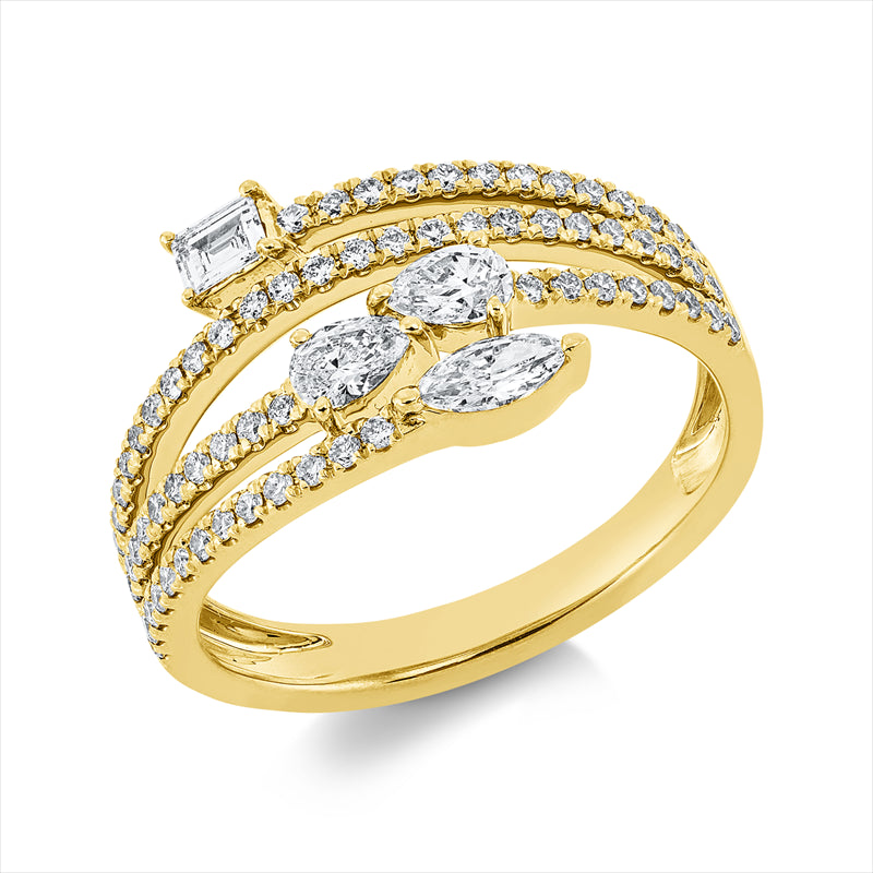 Ring    aus 750/-18 Karat Gelbgold mit 74 Diamanten 0