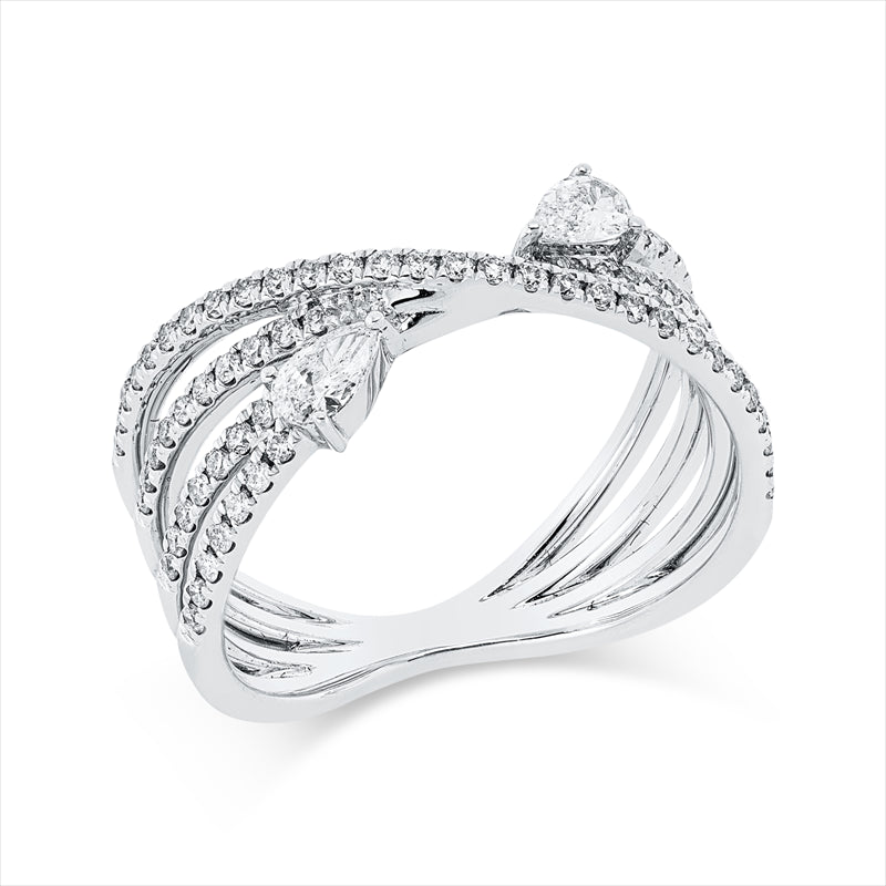 Ring    aus 750/-18 Karat Weißgold mit 82 Diamanten 0