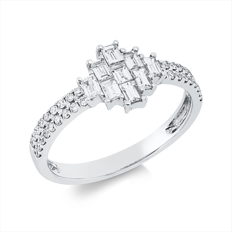 Ring    aus 750/-18 Karat Weißgold mit 45 Diamanten 0