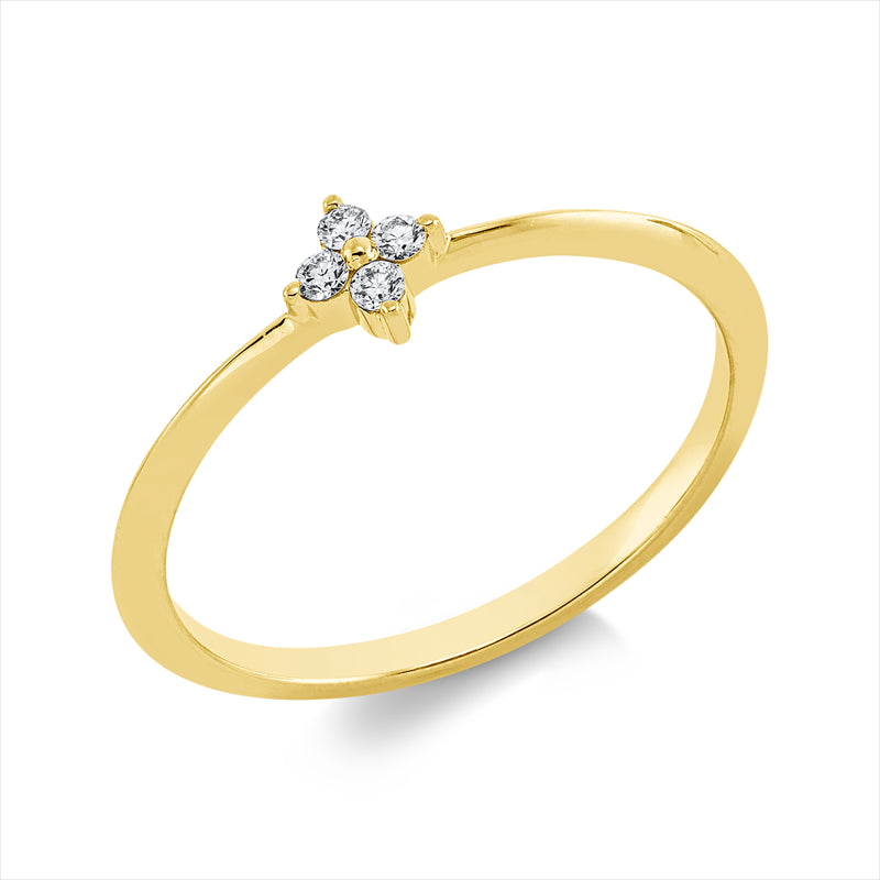 Ring    aus 750/-18 Karat Gelbgold mit 4 Diamanten 0