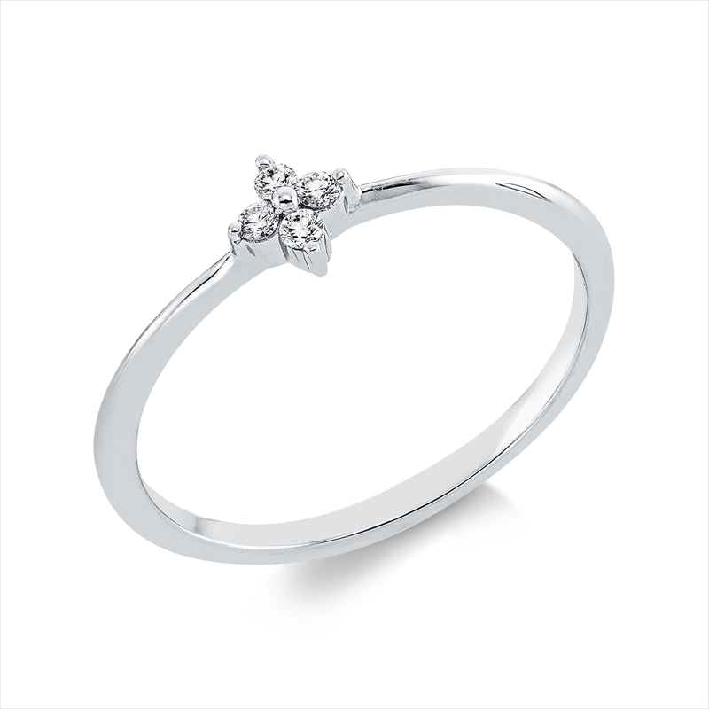 Ring    aus 750/-18 Karat Weißgold mit 4 Diamanten 0