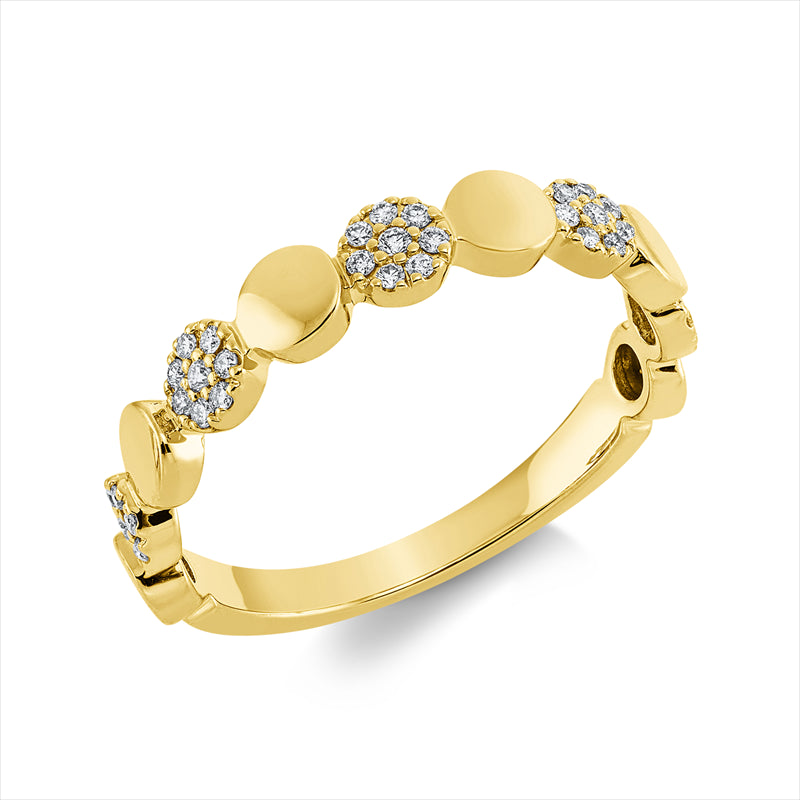 Ring    aus 750/-18 Karat Gelbgold mit 40 Diamanten 0