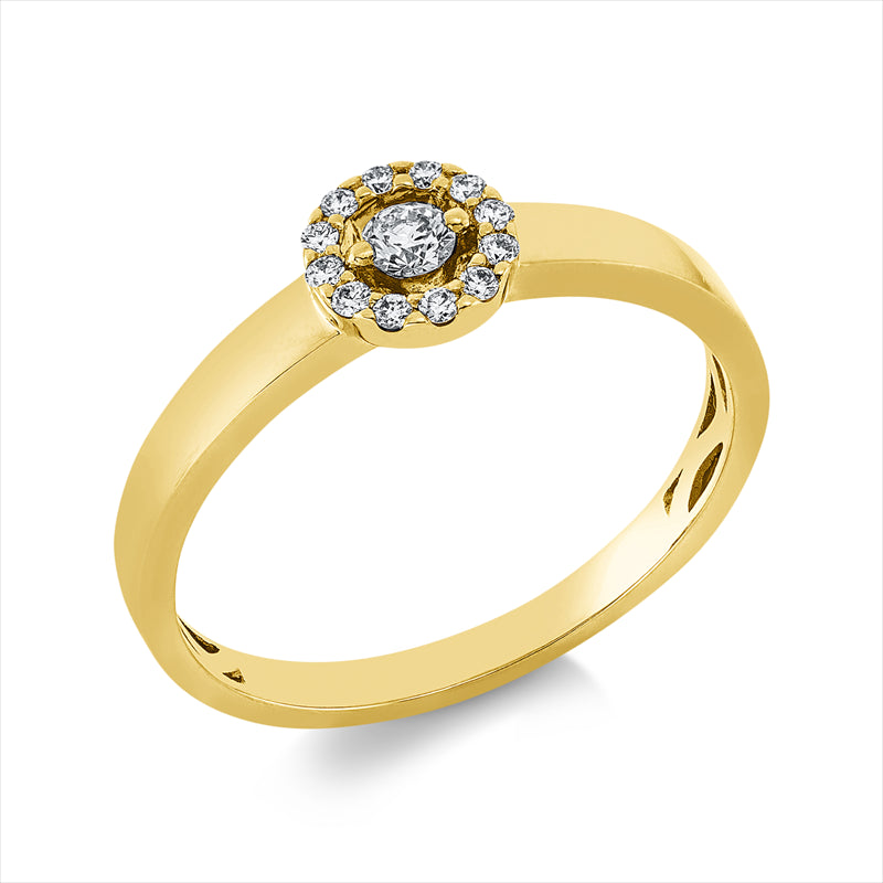 Ring    aus 750/-18 Karat Gelbgold mit 13 Diamanten 0