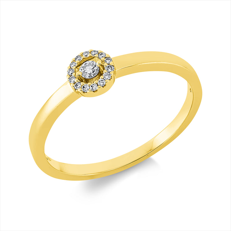 Ring    aus 750/-18 Karat Gelbgold mit 15 Diamanten 0