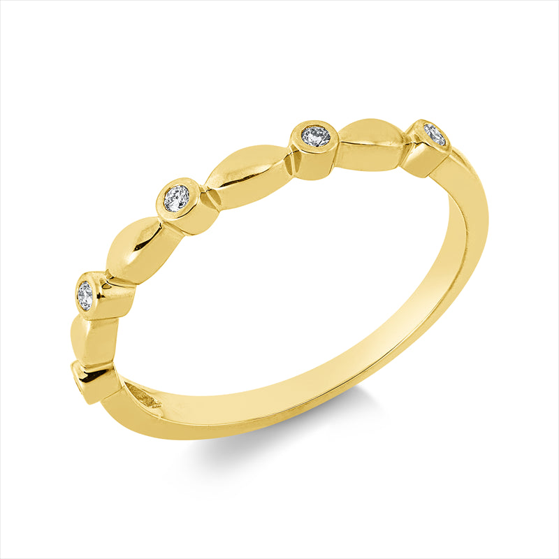 Ring    aus 750/-18 Karat Gelbgold mit 5 Diamanten 0