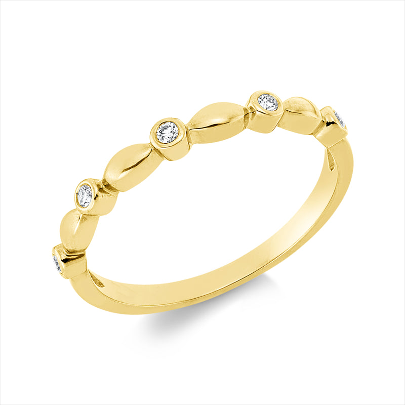 Ring    aus 750/-18 Karat Gelbgold mit 5 Diamanten 0